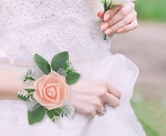 6PCS Bridal Bridesmaid Wrist Flower Wristband Bride Corsage Hand Wedding DIY