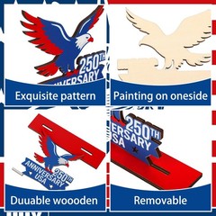 8 Pack 250th Anniversary Patriotic Table Centerpiece – 4th of July Decor, Red Wh