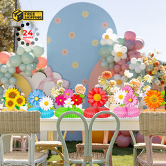 9Pcs Summer Daisy Flower Honeycomb Centerpieces, Floral Table Multicolor