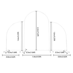 Wedding Arch White Steel Frame Beige Cover H Base Stable Outdoor Indoor
