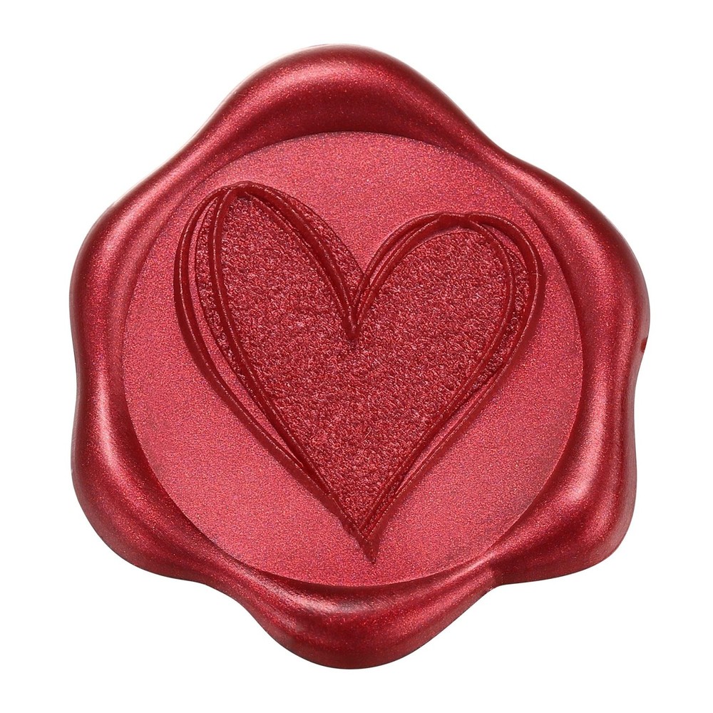 Yoption Heart Wax Seal Stickers, 50pcs Metallic Wine Red Self-Adhesive Envelo…