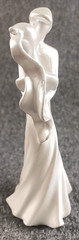 White Ceramic Wedding Cake Topper Bride Groom Modern Abstract