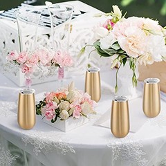 Pack Insulated Champagne Tumblers, Stemless Champagne Tumbler 6 Oz, 8 Gold
