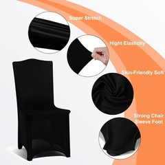 Black Stretch Spandex Folding Chair Covers for Wedding Party Dining