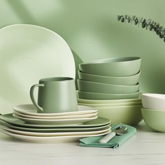Stone Lain Delilah Dinner Plate 6-Piece Dish Set Porcelain Lime Green