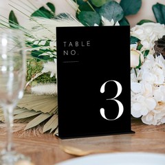 Black Wedding Table Numbers 1-10 with Stands, 5″x7″ Black Acrylic Table Numbe…