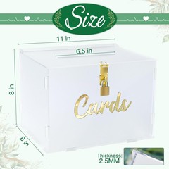 Frosted Acrylic Wedding Card Box with Lock DIY Gift Card Box for Wedding Rece