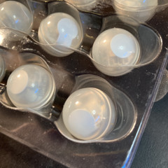 «Glowing Pixie Pearls» LED marble sized light sets. 12 each. White Blue Pink