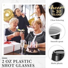 100 Pcs Cheers to 30 40 50 60 70 Years Shot Glasses 2 oz Disposable 30 Years