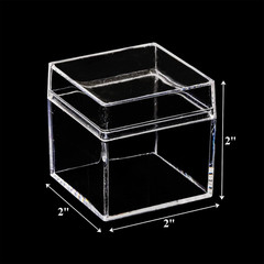 Okllen 36 Pack Acrylic Boxes with Lid, Clear Square Cubes Treat Gift Boxes Candy