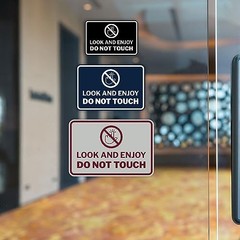 Classic Framed Look and Enjoy Do Not Touch Sign (Black/Gold) – Small Black Gold