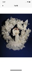 Vintage Wilton MOONLIT SNOW Wedding Cake Top, Black Suit # 114-201