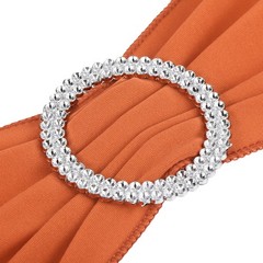 25Pcs 14″x5″ Stretch Chair Sashes Bows Chair Bands Sash with Buckle Orange