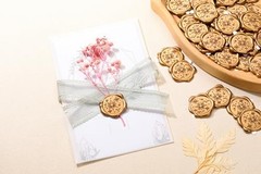 Star Wax Seal Stickers Pack Antique Gold Self Adhesive 50 Star, Antique Gold