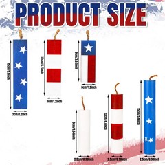 6 Pcs 4th of July Decorations Patriotic Tiered Tray Decor Firework Wooden Sign 2
