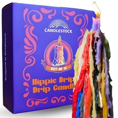 Candlestock Hippie Drippy Drip Candles – Pack of 11 Dripping 1 Of Each Color