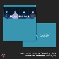 A7 Envelopes, 5 1/4″ x 7 1/4″, Cerulean Blue, Square Flap, 24w (90gsm), 10 Qty