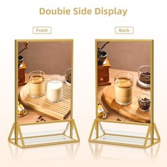 Gold Frames 5×7 Acrylic Sign Holder Double Sided Picture Frames 5X 7-12 Pack