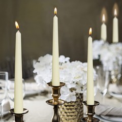 BOLSIUS Ivory Taper Candles – 10 Pack Unscented 10 Inch 10 Count,