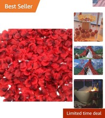 2200 Count Realistic Dark-Red Silk Rose Petals – Ideal for Weddings & Events