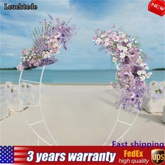 2PCS Metal Half Crescent Moon Wedding Arch Flower Stand Centerpieces Floral Rack