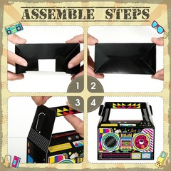 24 Pcs 80s Party Favors Boxes 90s Novelty Boom Box Party Decoration Gift Trea…