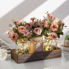 3 Pcs Mason Jar Centerpiece Table Decorations for Dining Table Decor Farmhouse C