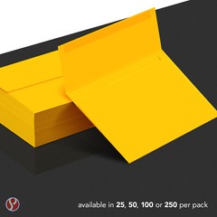 A7 Invitation Envelopes, 5 1/4″ x 7 1/4″, Gold, Square Flap, 24w (90gsm)