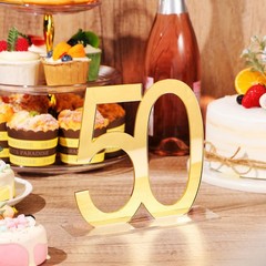 Threehoney 6 Pcs Mirror Gold 50th Birthday Decorations for Men and Women