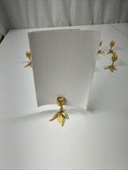 VTG Texte turned Gold Tone Metal Tulip Name Place Card Holders Set Of 18
