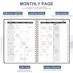 Planner 2026-2027, Weekly and Monthly 6.3″x8.5″(Jul 2026-Jun 2027) A-Black