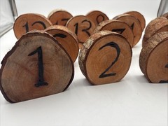 Rustic Wedding Table Number Wood Slices 1-20 Approx 4” T By 4” By 1.25” READ