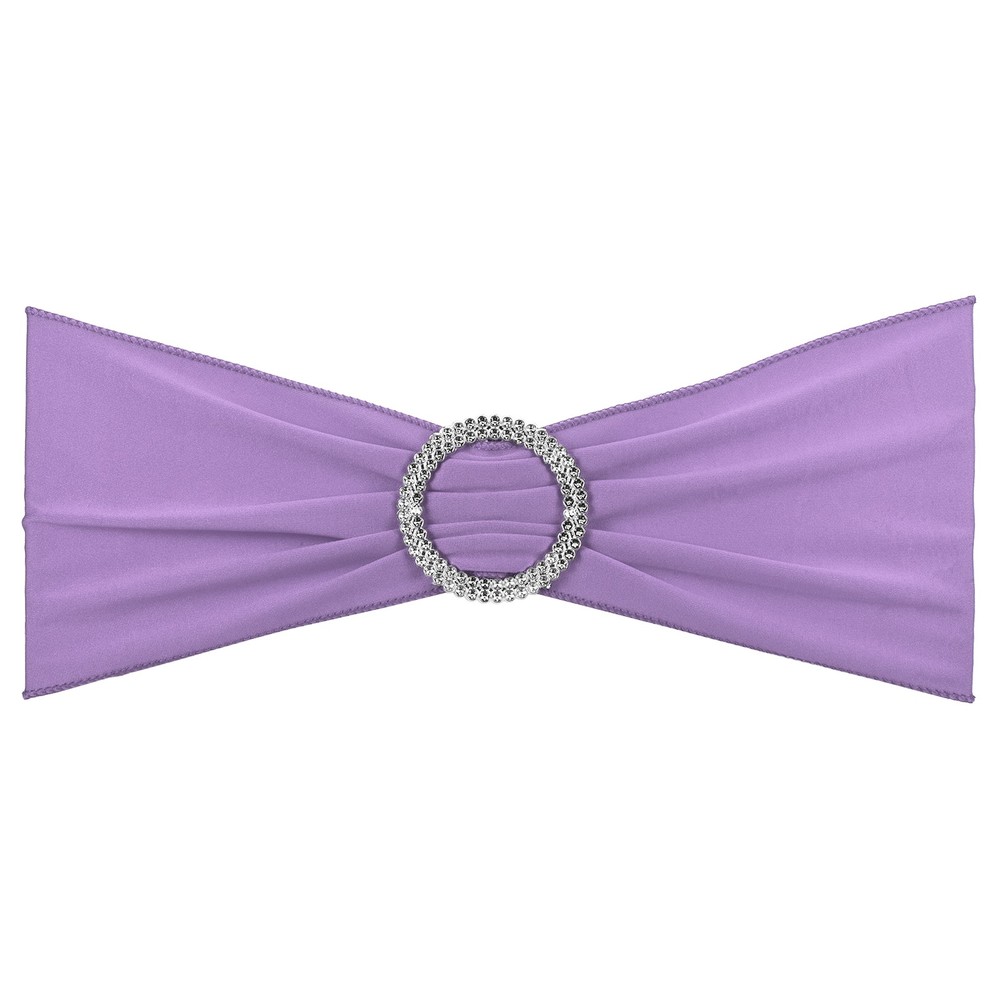10Pcs 14″x5″ Stretch Chair Sashes Bows Chair Bands Sash with Buckle Purple