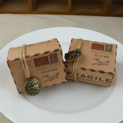 50pcs/pack Wedding Party Candy Box Kraft Post Shape Anti-Scratch Boxes Bags