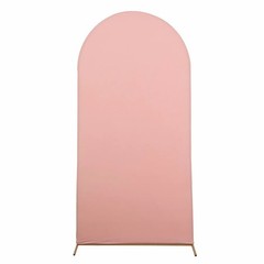7 ft DUSTY ROSE Matte Fitted Spandex Round Top Arch Backdrop STAND COVER Party