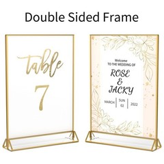 NIUBEE 6Pack 5 x 7 Clear Acrylic Wedding Table Number Holder Stands