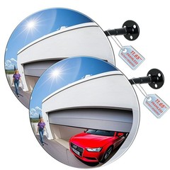 Frameless 11.65″ Acrylic Convex Mirror – Adjustable Wide Angle Indoor Security,