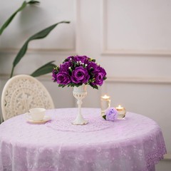 BLOSMON Flower Balls Wedding Rose Centerpieces 10 Pcs Purple Fake Flowers wit…