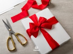 Vitalizart Red Silk Satin Ribbon 1-1/2 inch x 15 Yard Christmas