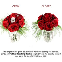 Noble Rose Ring Box – Flower Heart Engagement Ring Box for Proposal Ring, Cer…