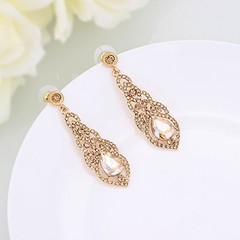 mecresh Women’s Alloy Teardrop Crystal Chandelier Dangle Earrings C-champagne