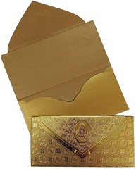 Shagun Envelopes Money Cash Gift 3 Fold Gold Design Envelope One Size,