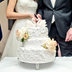 Hoteam 2 Pcs Swan Cake Topper Couple Wedding Cake Toppers Decor Vintage Elegant