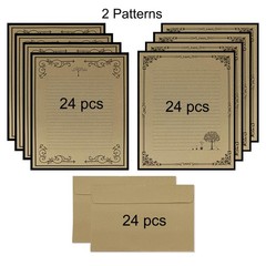 NUIBY Total 72PCS Vintage Design Stationary Paper and craft paper color