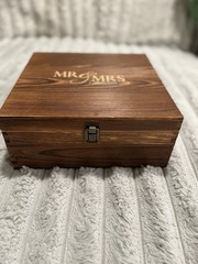 Bridal Wine Glass Set Wedding Gift In Wooden Keepsake Box