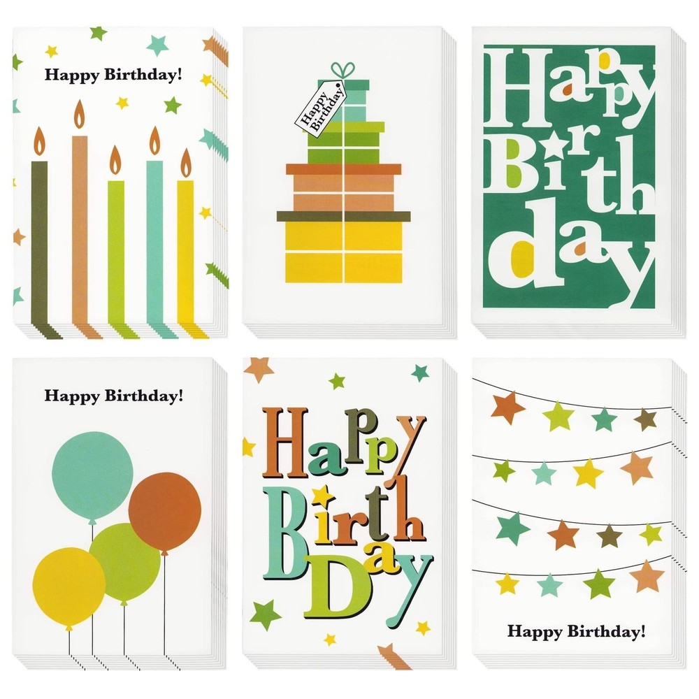 Juvale 48 Assorted Happy Birthday Cards with Envelopes – 4×6 In Multicolor Bl…
