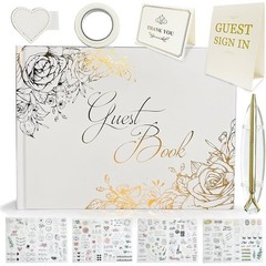 Guest Book Set W/ Diamond Pen & Stickers Weddings Baby Showers Parties New