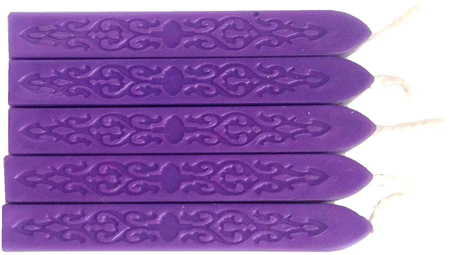 Purple Sealing Wax (with wick) – 5 Sticks, flexible and mailable!