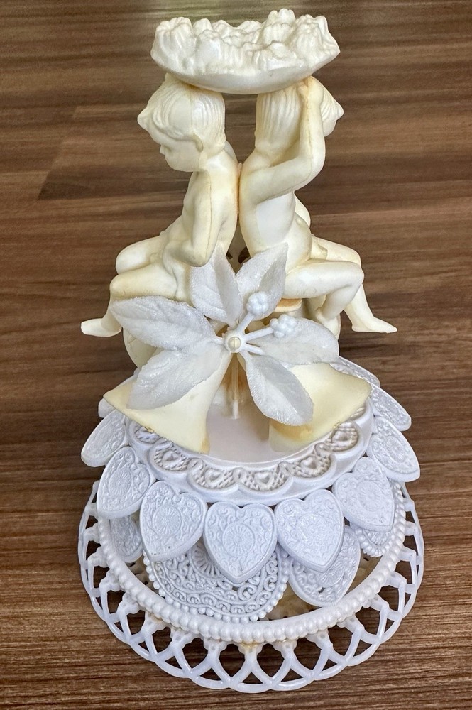 Vintage 1950s Plastic Wedding Cake Topper – Cherubs & Bells MCM (Project/Repair)