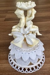 Vintage 1950s Plastic Wedding Cake Topper – Cherubs & Bells MCM (Project/Repair)
